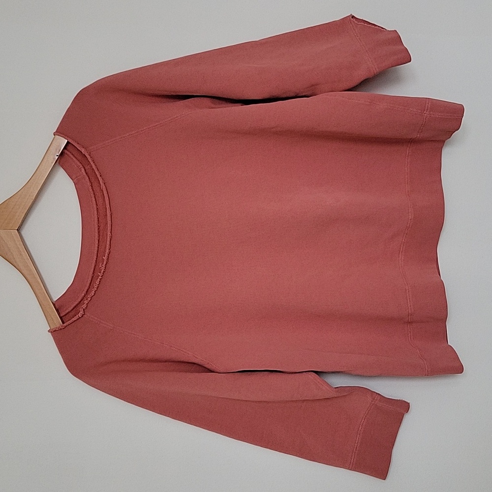 Nili Lotan Blush Pink Cotton Sweatshirt With 3/4 Slevee